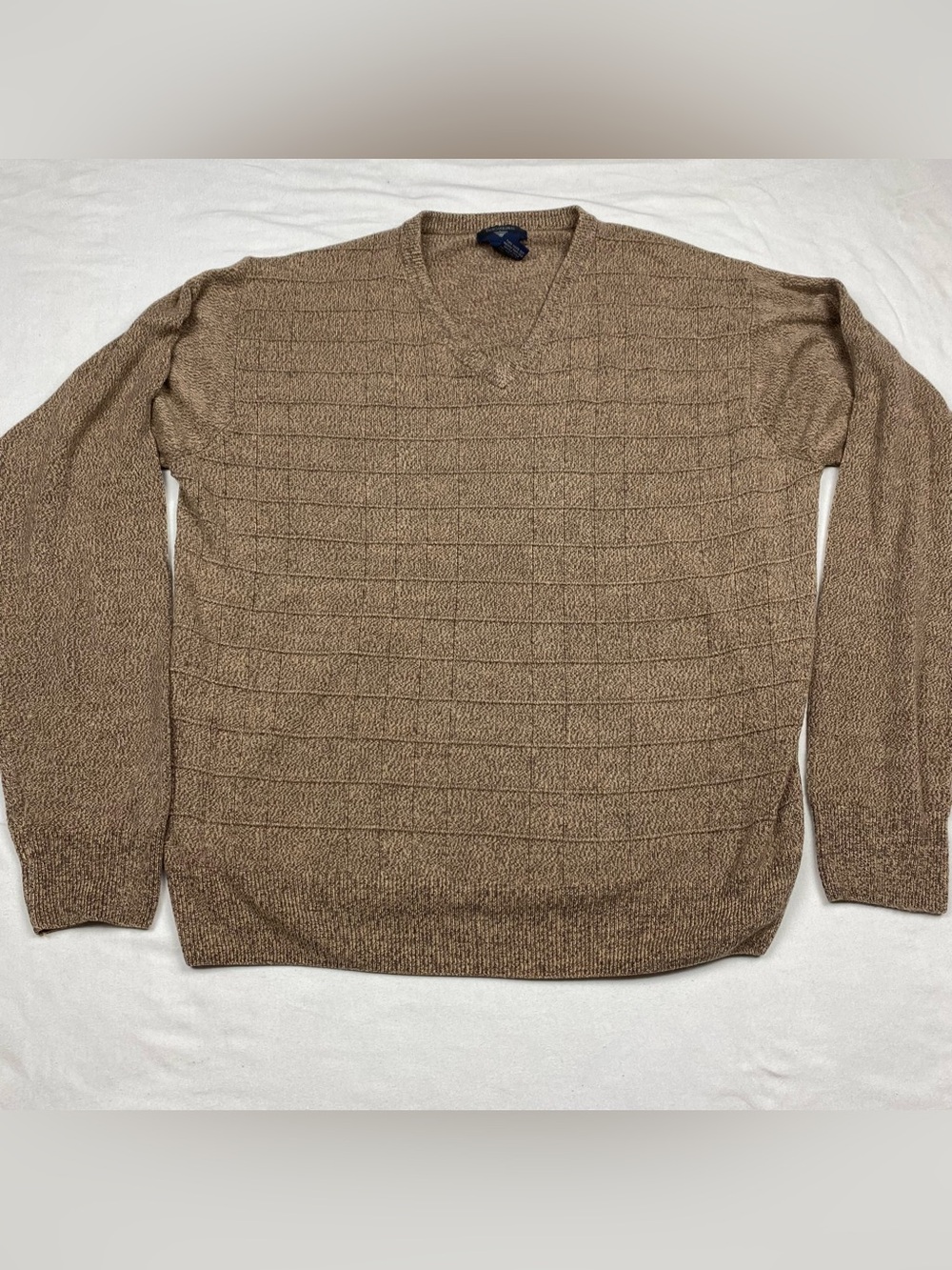 Men's V-Neck Brown Knit Sweater